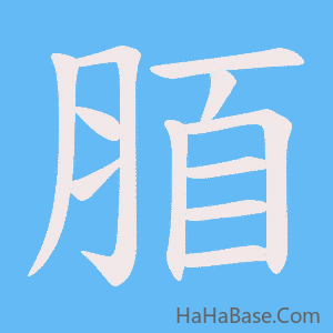 《脜》的筆順動畫寫字動畫演示