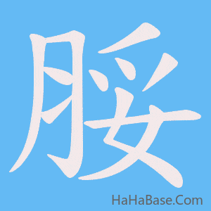 《脮》的筆順動畫寫字動畫演示