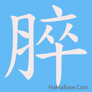 《脺》的筆順動畫寫字動畫演示