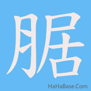 《腒》的筆順動畫寫字動畫演示