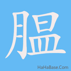 《腽》的筆順動畫寫字動畫演示
