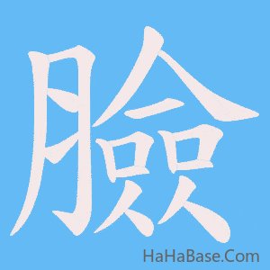 《臉》的筆順動畫寫字動畫演示
