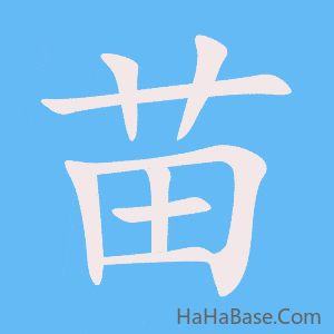 《苗》的筆順動畫寫字動畫演示