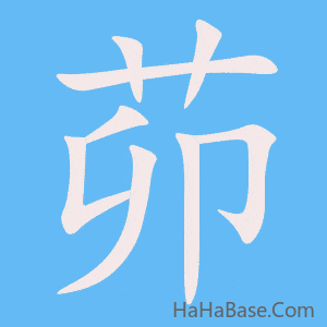 《茆》的筆順動畫寫字動畫演示