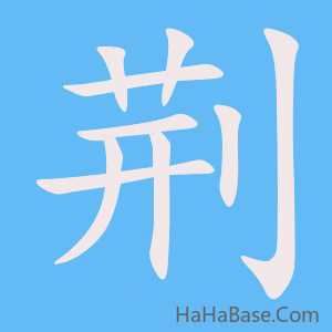 《荆》的筆順動畫寫字動畫演示