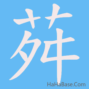 《荈》的筆順動畫寫字動畫演示