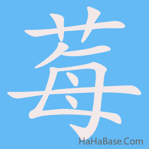 《莓》的筆順動畫寫字動畫演示