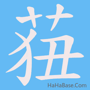 《莥》的筆順動畫寫字動畫演示