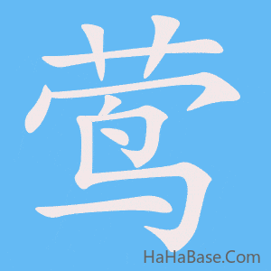 《莺》的筆順動畫寫字動畫演示