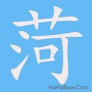 《菏》的筆順動畫寫字動畫演示