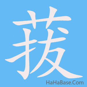 《菝》的筆順動畫寫字動畫演示