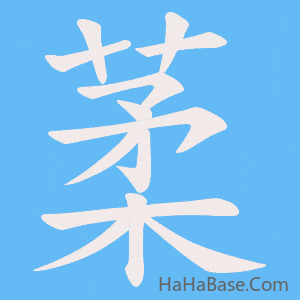 《葇》的筆順動畫寫字動畫演示