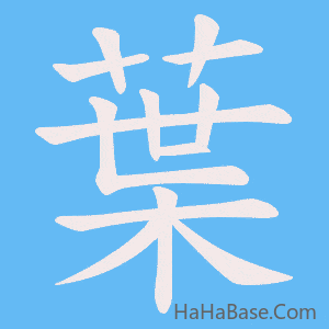 《葉》的筆順動畫寫字動畫演示