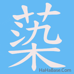 《蒅》的筆順動畫寫字動畫演示