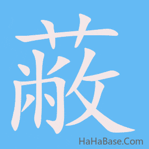 《蔽》的筆順動畫寫字動畫演示