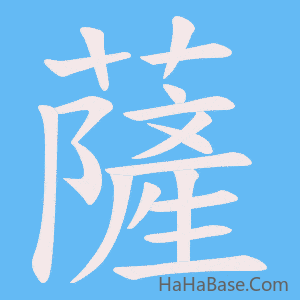 《薩》的筆順動畫寫字動畫演示