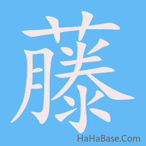 《藤》的筆順動畫寫字動畫演示