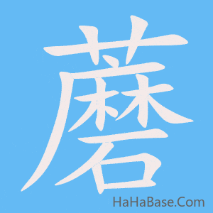 《蘑》的筆順動畫寫字動畫演示
