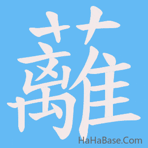 《蘺》的筆順動畫寫字動畫演示
