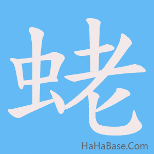 《蛯》的筆順動畫寫字動畫演示