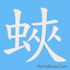 《蛺》的筆順動畫寫字動畫演示