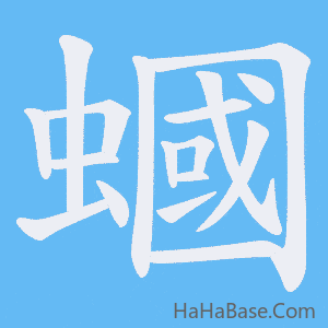 《蟈》的筆順動畫寫字動畫演示
