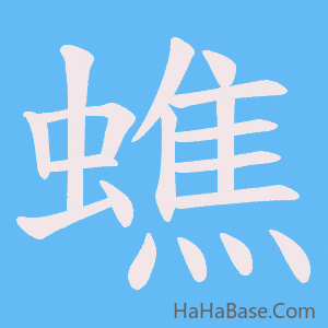 《蟭》的筆順動畫寫字動畫演示
