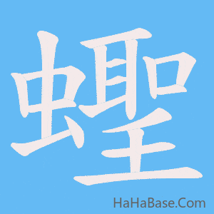 《蟶》的筆順動畫寫字動畫演示
