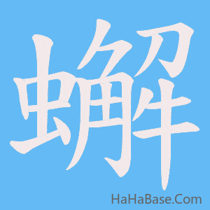 《蠏》的筆順動畫寫字動畫演示