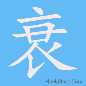 《衰》的筆順動畫寫字動畫演示