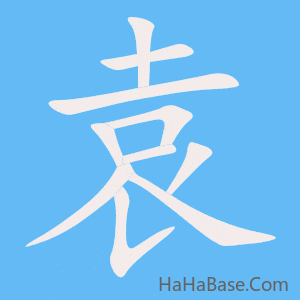 《袁》的筆順動畫寫字動畫演示