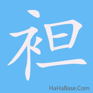 《袒》的筆順動畫寫字動畫演示