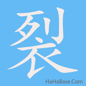《裂》的筆順動畫寫字動畫演示