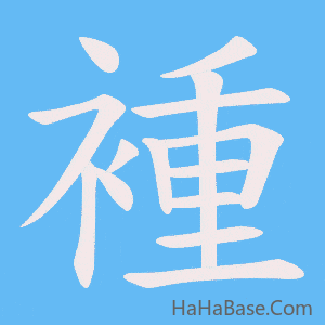 《褈》的筆順動畫寫字動畫演示