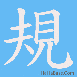 《規》的筆順動畫寫字動畫演示
