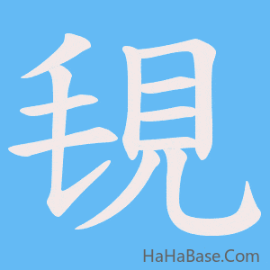 《覒》的筆順動畫寫字動畫演示