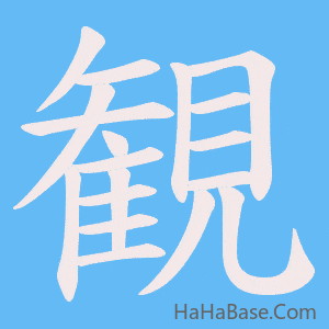 《観》的筆順動畫寫字動畫演示