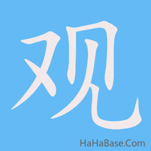 《观》的筆順動畫寫字動畫演示
