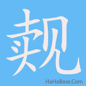 《觌》的筆順動畫寫字動畫演示