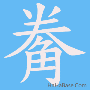 《觠》的筆順動畫寫字動畫演示