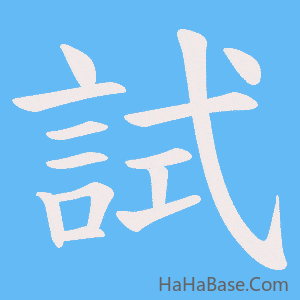 《試》的筆順動畫寫字動畫演示