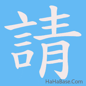 《請》的筆順動畫寫字動畫演示