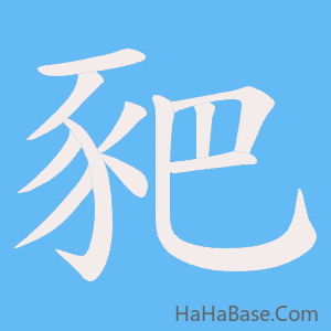 《豝》的筆順動畫寫字動畫演示