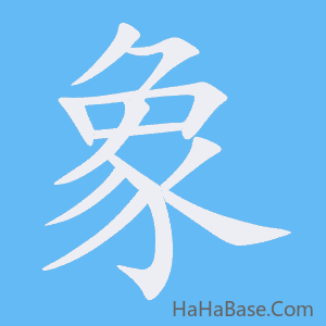 《象》的筆順動畫寫字動畫演示