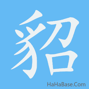 《貂》的筆順動畫寫字動畫演示