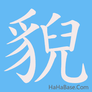 《貎》的筆順動畫寫字動畫演示