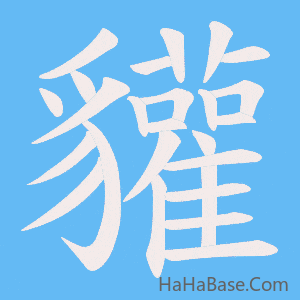 《貛》的筆順動畫寫字動畫演示