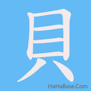 《貝》的筆順動畫寫字動畫演示