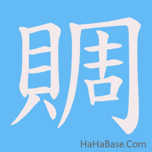 《賙》的筆順動畫寫字動畫演示
