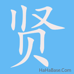 《贤》的筆順動畫寫字動畫演示